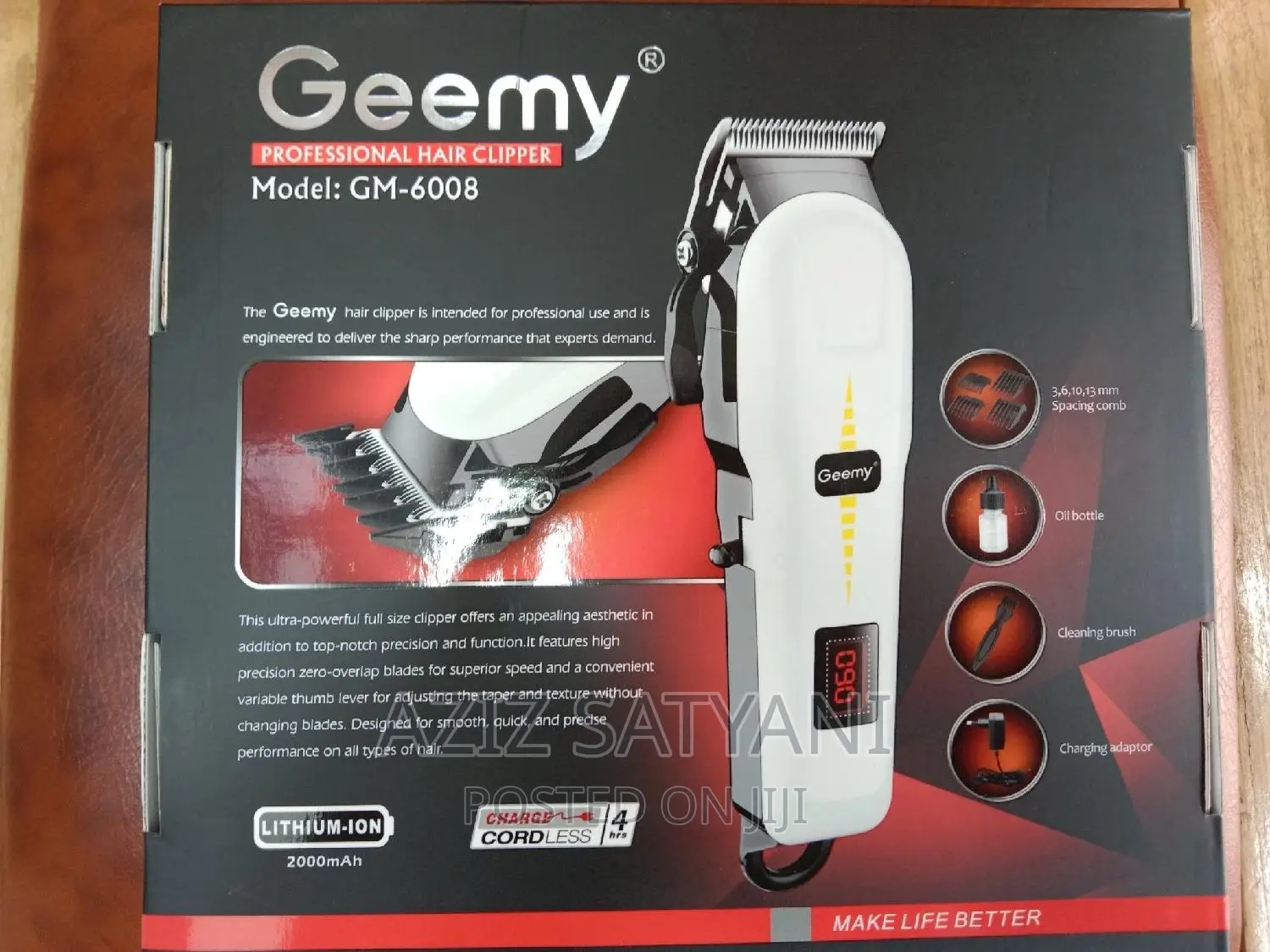 Geemy GM-6008 Rechargeable 2000mah Batery Heavy Duty Trimmer