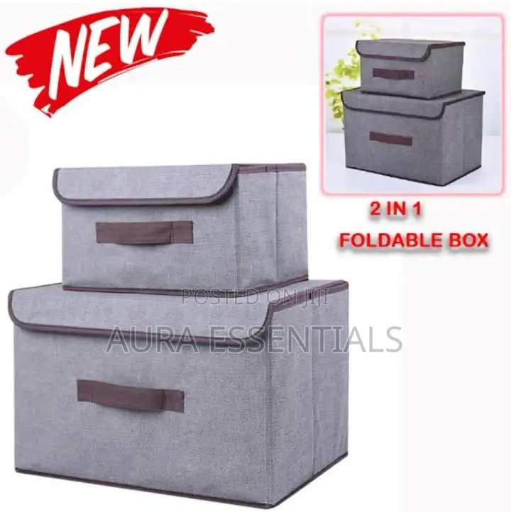 2pcs Fabric Foldable Storage Box