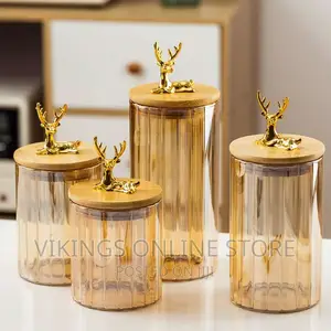 Golden Deer Glass Storage Jar 3pcs (Copy)