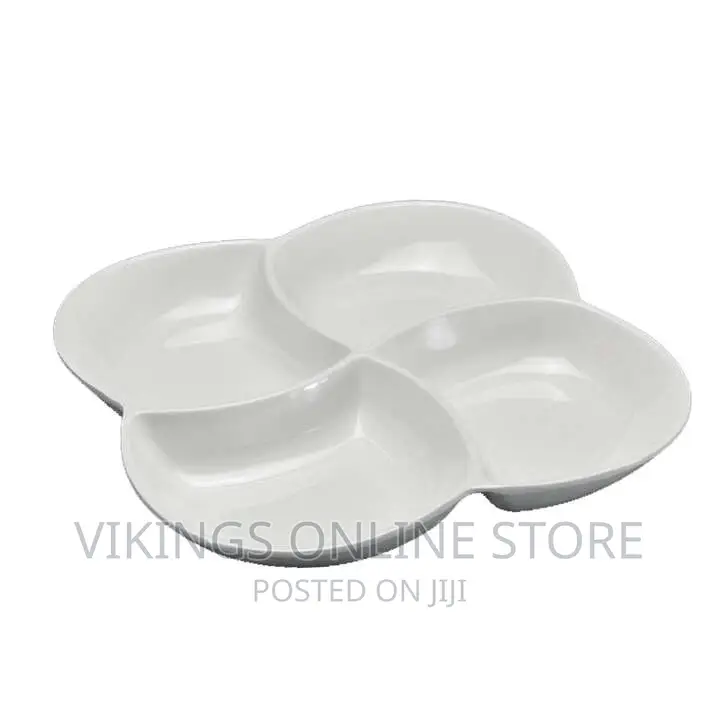 4 Portion Curved Plates 6pc – White