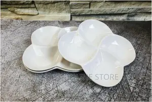 4 Portion Curved Plates 6pc – White