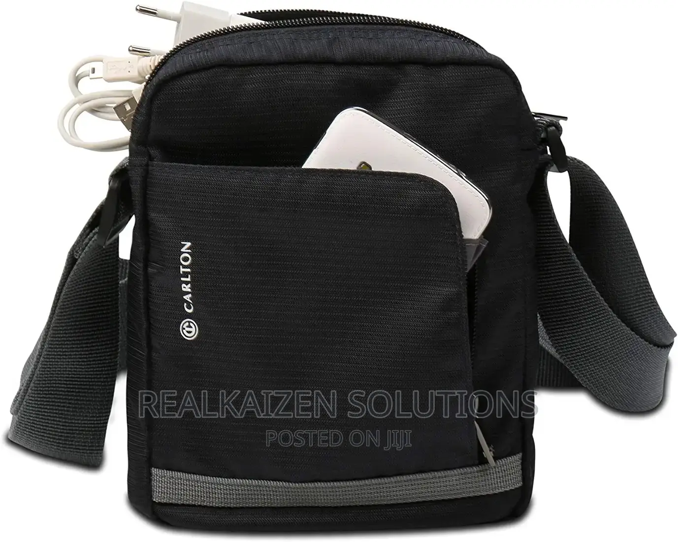 CARLTON 21cm Polyester Grey Travel Sling Bag