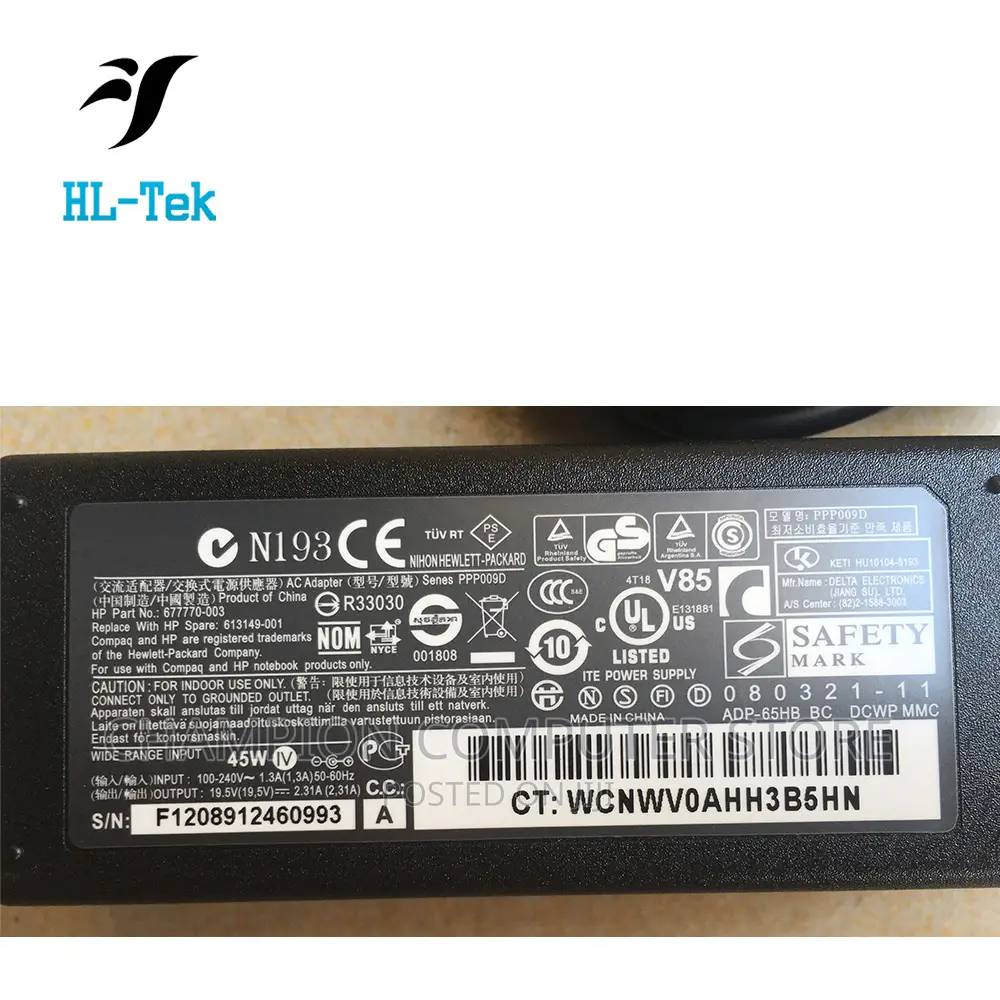 HP Bluepin 65W 19.5V 3.33A AC Adapter,Battery Charger