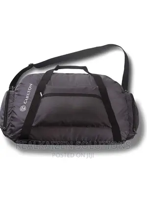 CARLTON Foldable Grey Unisex Zip Closure Travel Duffle Bag