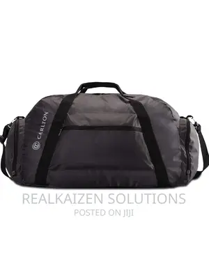 CARLTON Foldable Grey Unisex Zip Closure Travel Duffle Bag