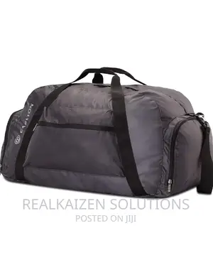 CARLTON Foldable Grey Unisex Zip Closure Travel Duffle Bag