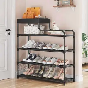 Adjustable Shoe Rack Organizer With Storage Shelf