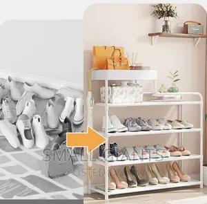 Adjustable Shoe Rack Organizer With Storage Shelf