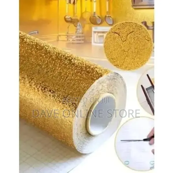 Water Proof Self Adhesive Wallpaper and Sticker- Gold