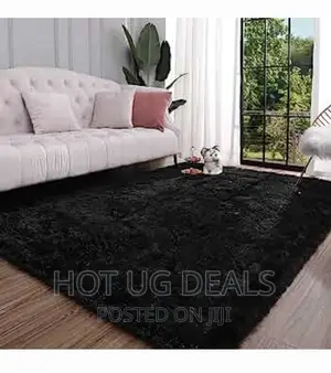 Medium Size Soft Fluffy Center Carpets 1.6x2m- Black