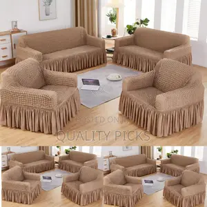 Brown Elastic Sofa Cover
