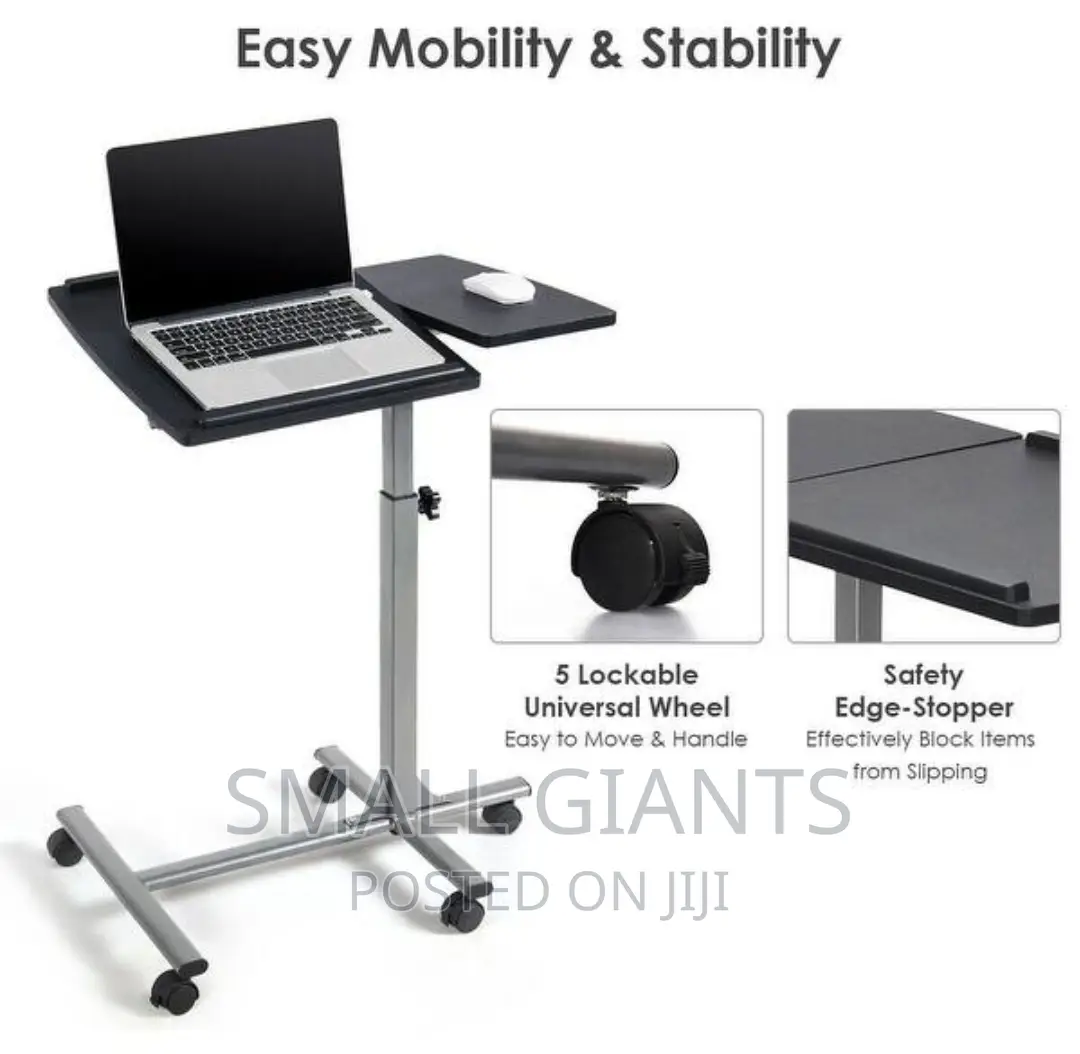 Adjustable Angle Height Rolling Laptop Table