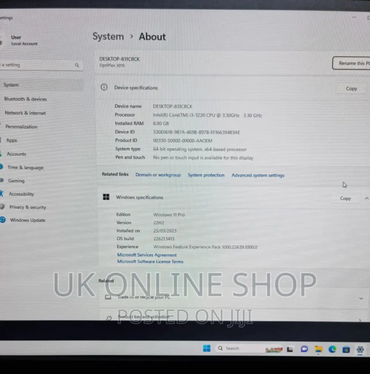 Desktop Computer Dell OptiPlex 3010 8GB Intel Core I5 HDD 1T