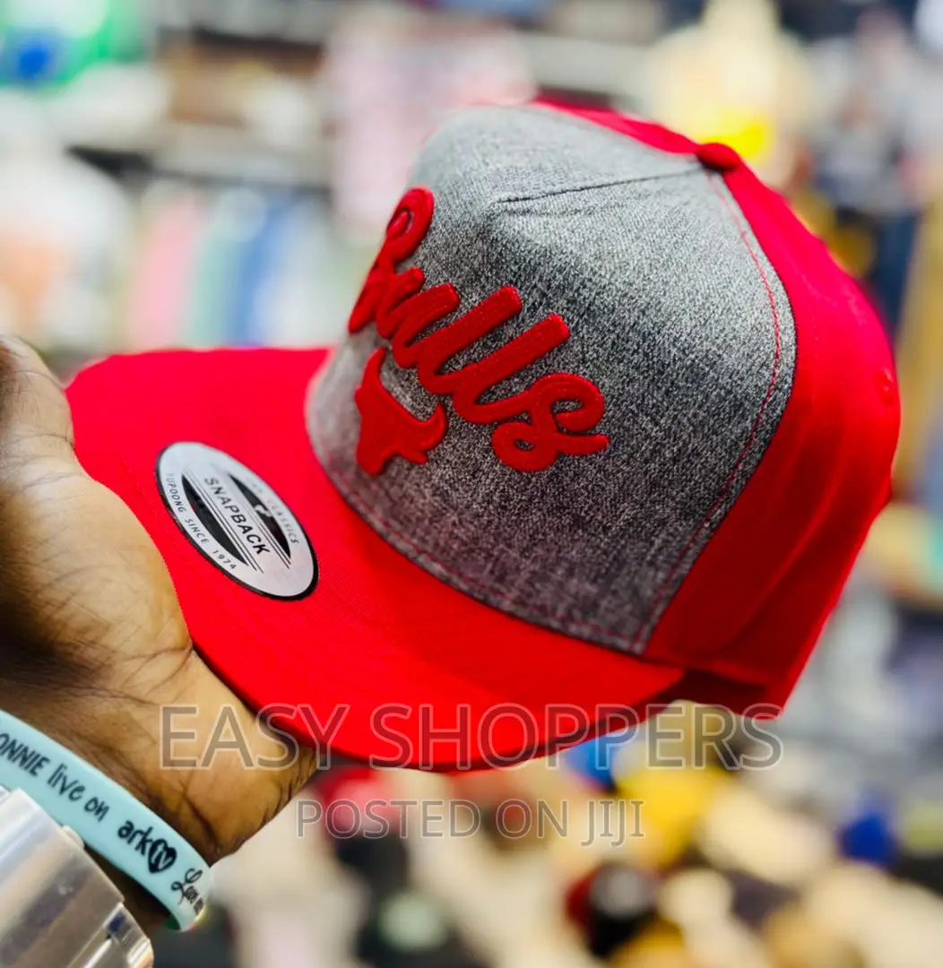 Hat Flat Bill H Grey and Red Adult Baseball Cap