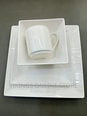 24piece Rectangular Ceramic Dinner Set – White