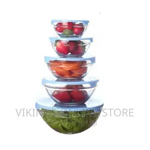 5 PCS Glass Bowl Set Transparent – Clear