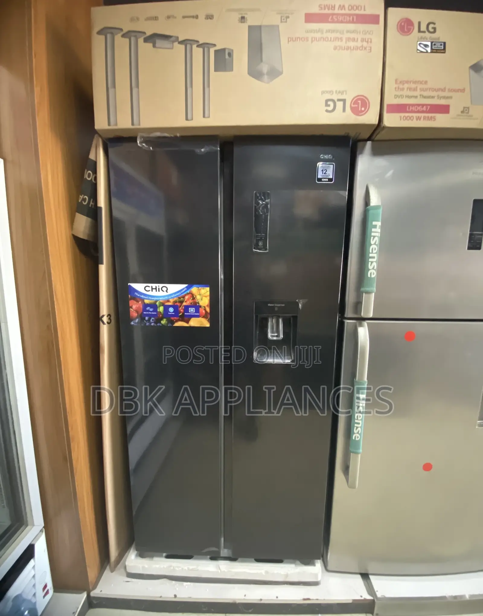 Chiq 561ltr Side by Side Fridge With Dispenser 5yrs Warrant