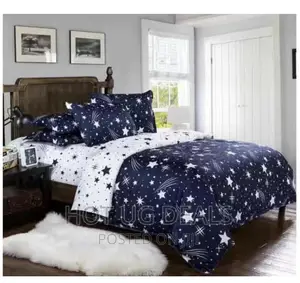 5X6 4pieces Duvet Set 1bedsheet 2 Pillowcases- White,Blue