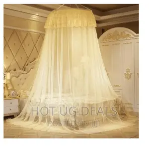 8x8 Round Mosquito Net Double Bed - Cream