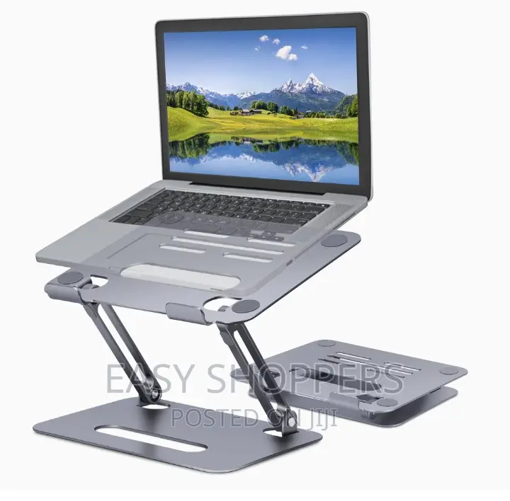 Metallic Laptop Stand for Desktop, Adjustable Laptop Riser