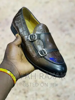 Original Coffee Brown Gucci Double Brest Gentle Shoes