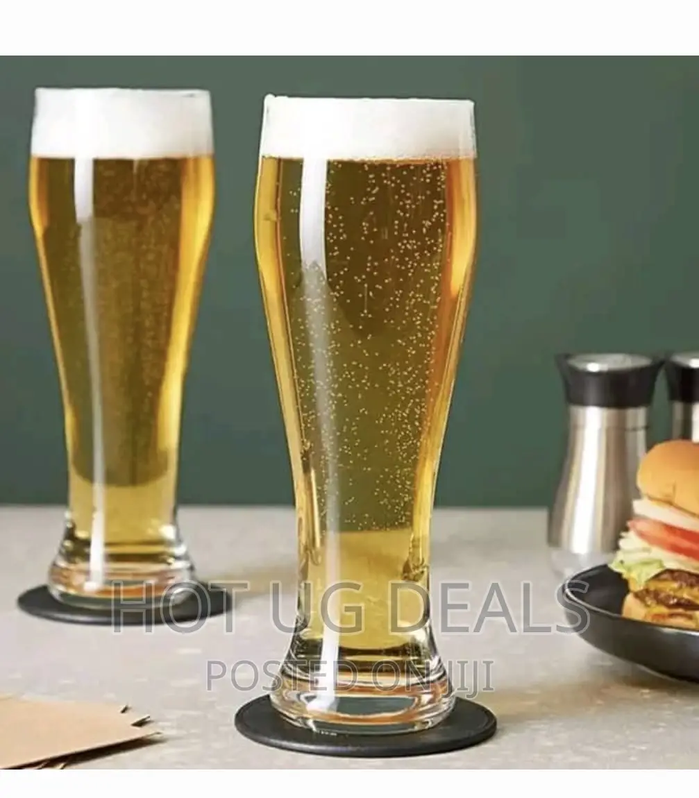 6pcs of Large Beer Mug Solid Heavy Base Clear 500ml