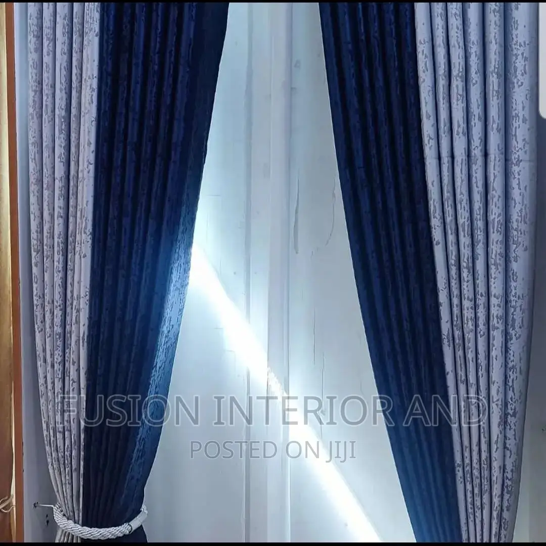 Muzira Gray and Blue Curtains