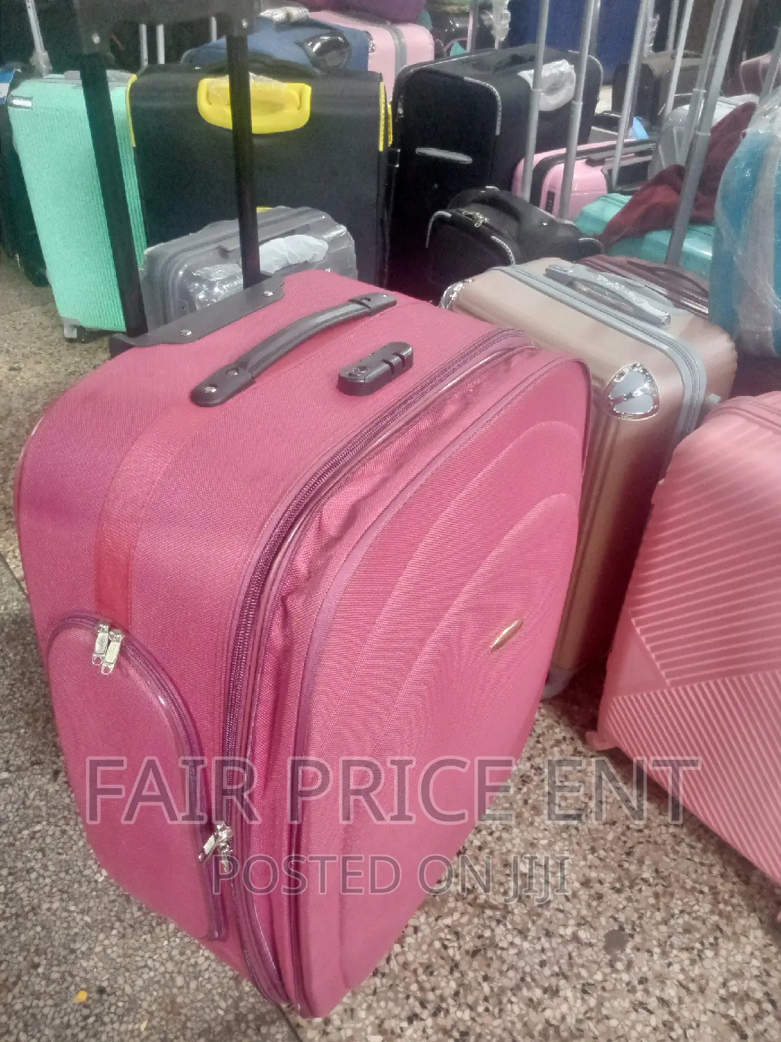 Classy Cloth Suitcase.Large.( Red)