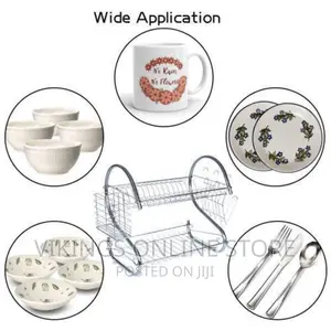 2-Layer Metallic Dish Drainer – Silver