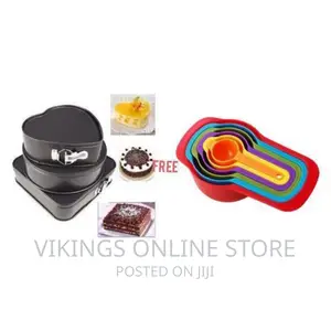 Set of 3pcs Baking Pans With Free Spoons -Greyblack