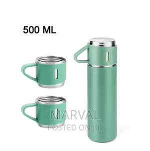 Vacuum Flask Set With 3 Stainless Steel Cups