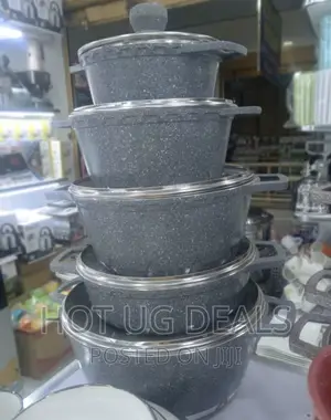 Die-Cast Granite Non-Stick Cooking Pot Set of 5pcs