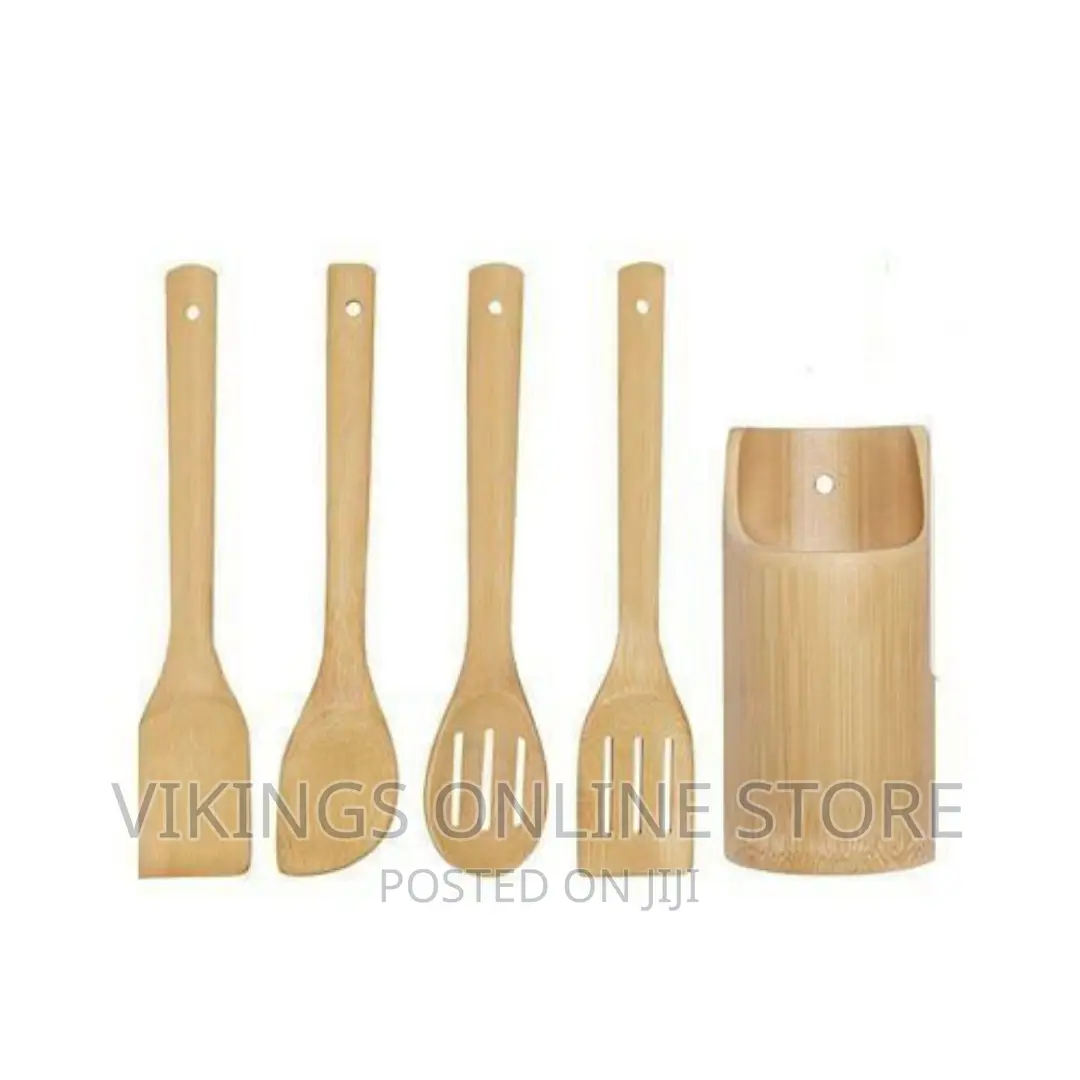 5pc of Bamboo Kitchen Stick Set-Brown