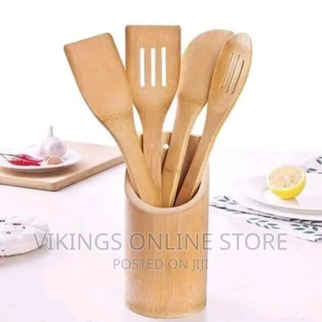5pc of Bamboo Kitchen Stick Set-Brown
