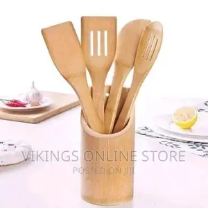 5pc of Bamboo Kitchen Stick Set-Brown