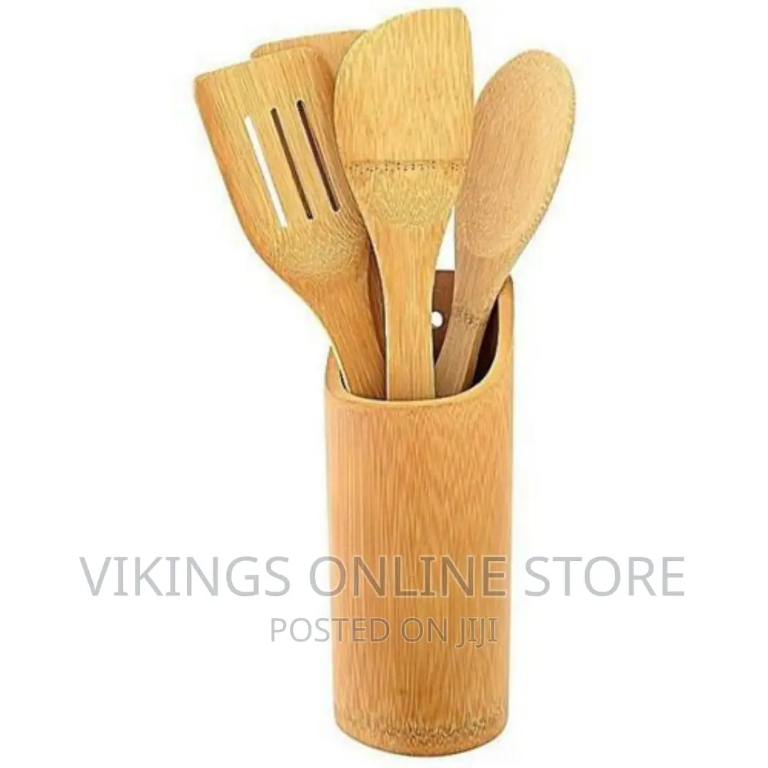 5pc of Bamboo Kitchen Stick Set-Brown