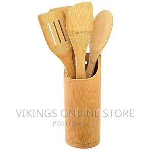 5pc of Bamboo Kitchen Stick Set-Brown