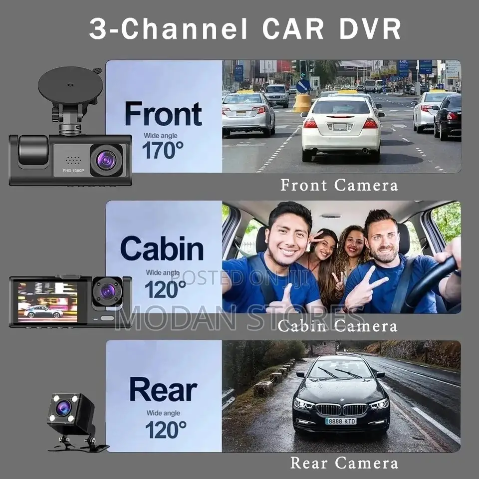 Car DVR Dash Cam 3 in 1