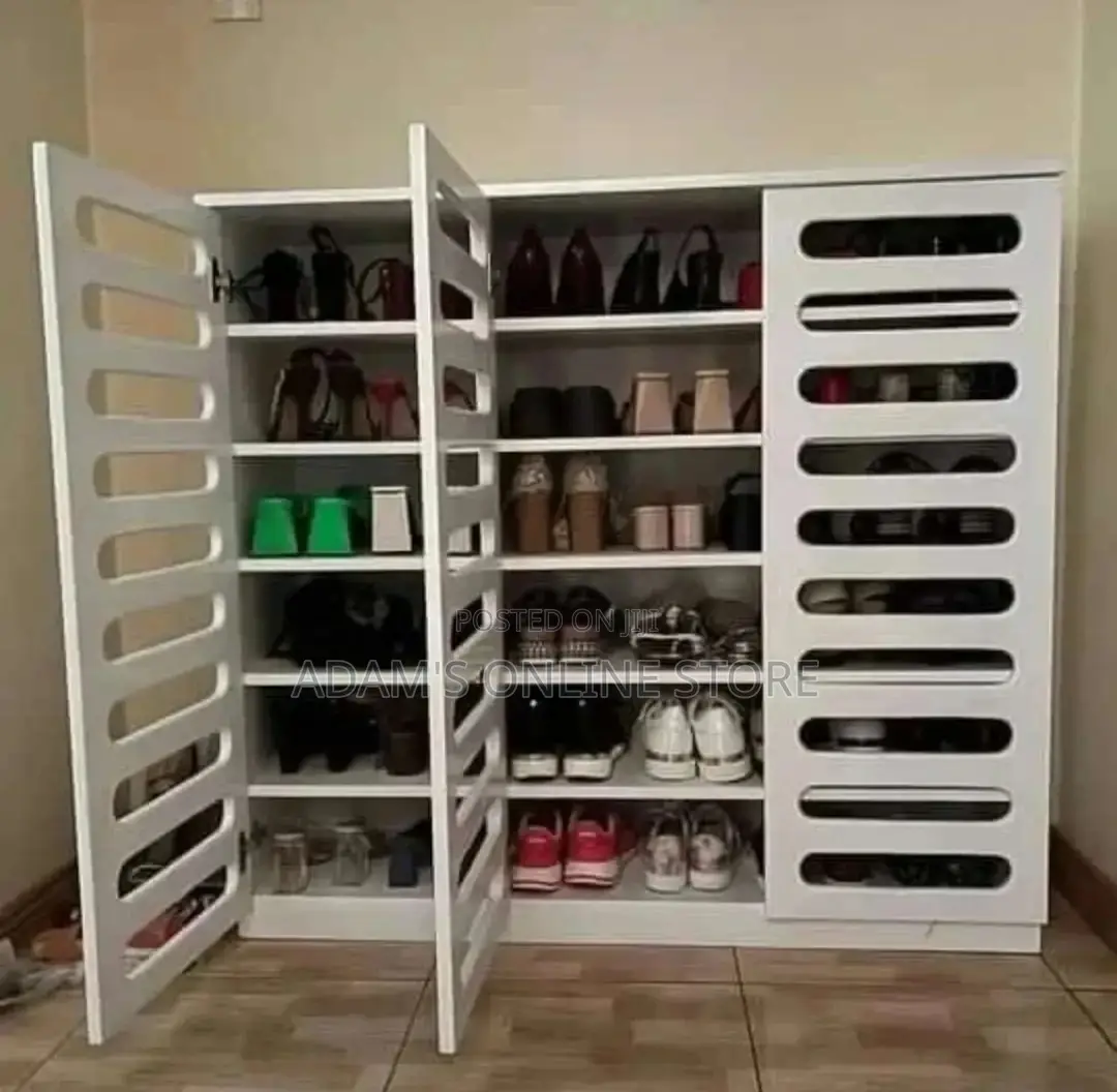White Shoe Rack 4ft Length by 5.5ft Height