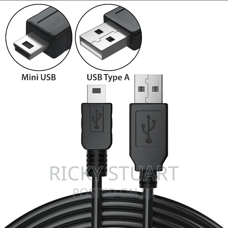 5 Pin Min USB Cable Data Sync Cord for Cameras,GPS,PS3