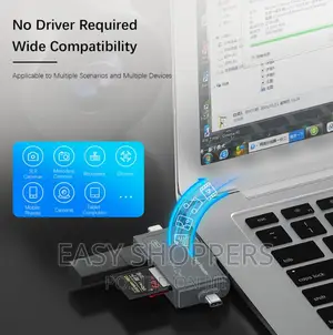 Compatible USB 4 in 1 OTG USB iPhone SD Card Reader