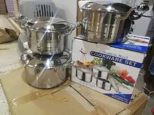 (20,22,24cm Pots) 3pcs Cookware Set With Lids \\ S/S Body.