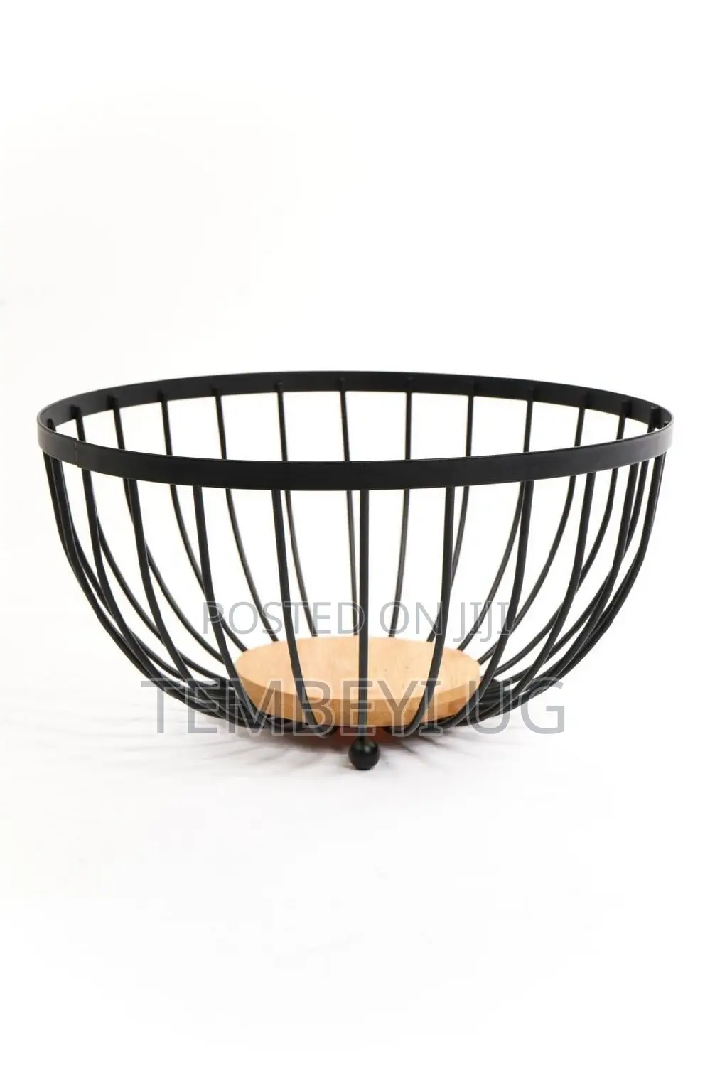 Metallic Andz Oak Fruit Basket, Black