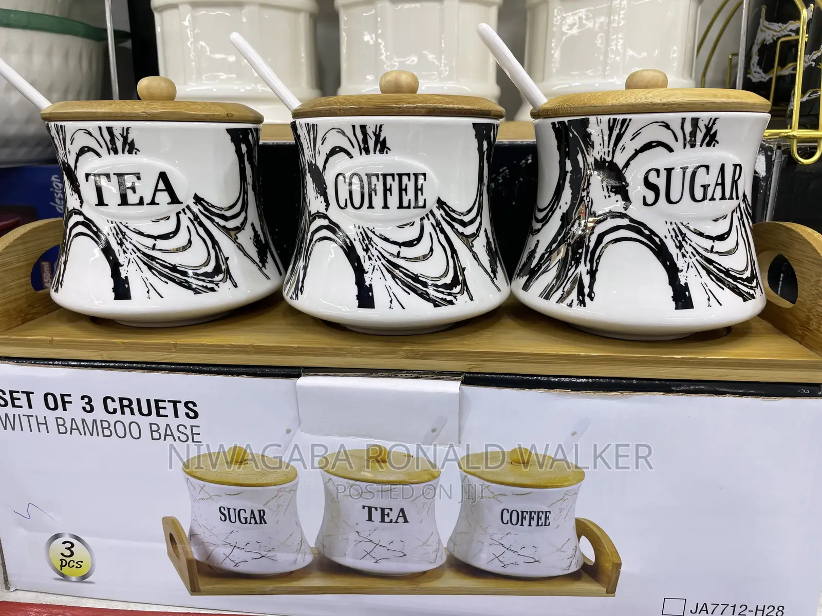 3pcs Set of Carnister Sugar Bowls