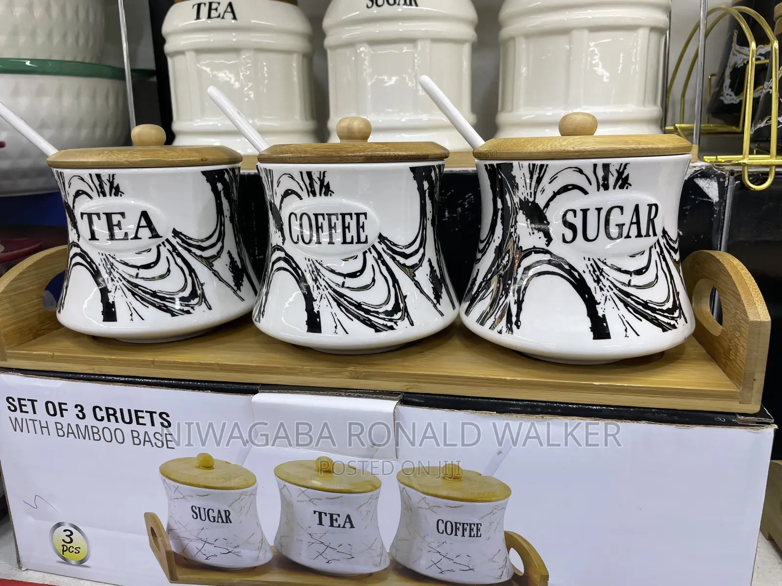 3pcs Set of Carnister Sugar Bowls