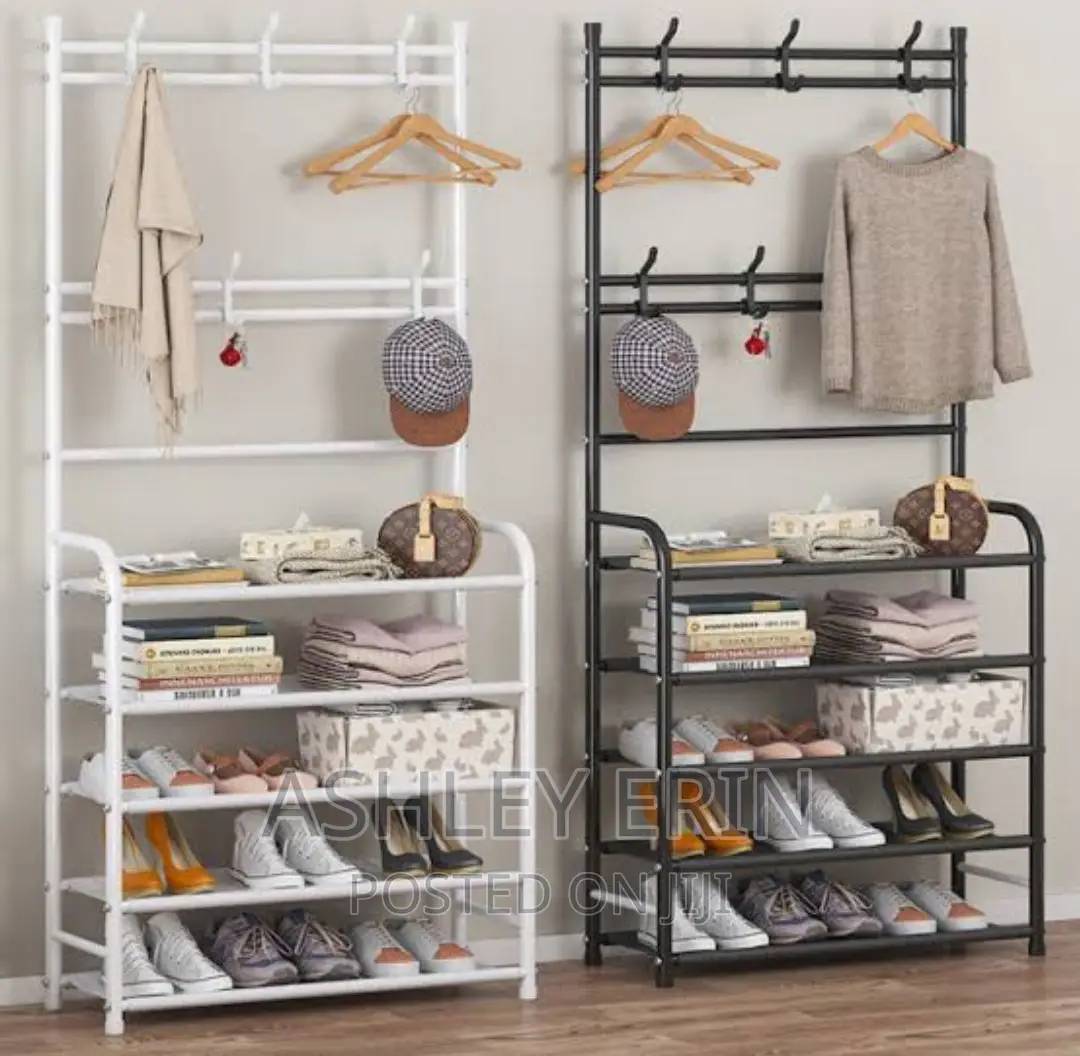 2 In 1 Universal Shoe Rack And Clothes Rack -5layers