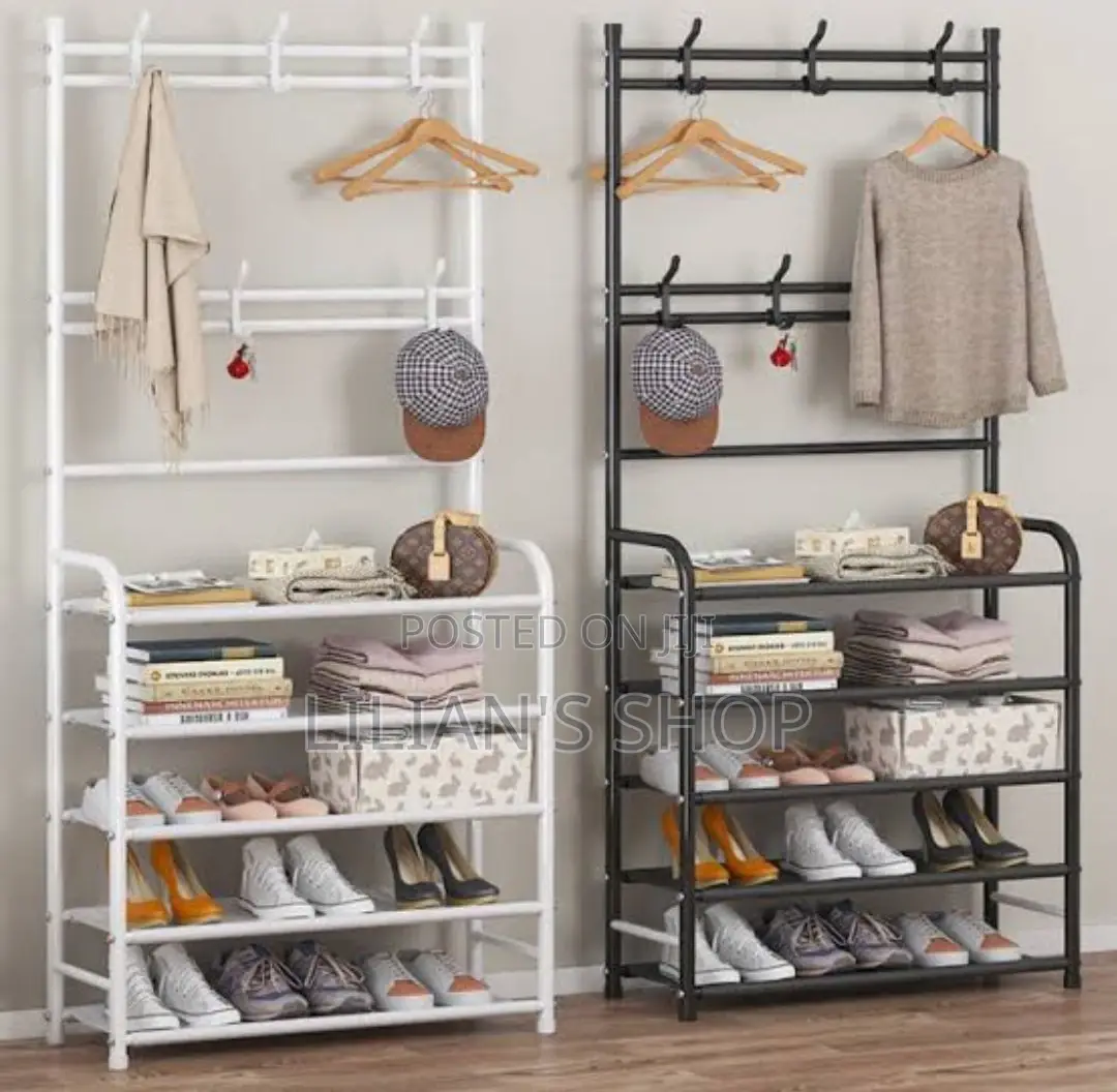2 In 1 Universal Shoe Rack And Clothes Rack -5layers