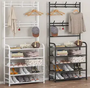 2 In 1 Universal Shoe Rack And Clothes Rack -5layers