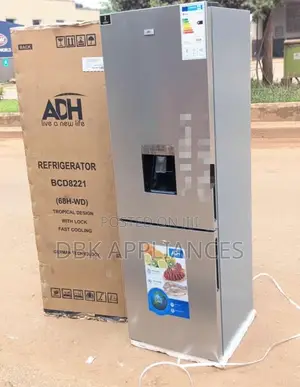 Adh 358L Double Door Fridge With a Dispenser Bottom Freezer