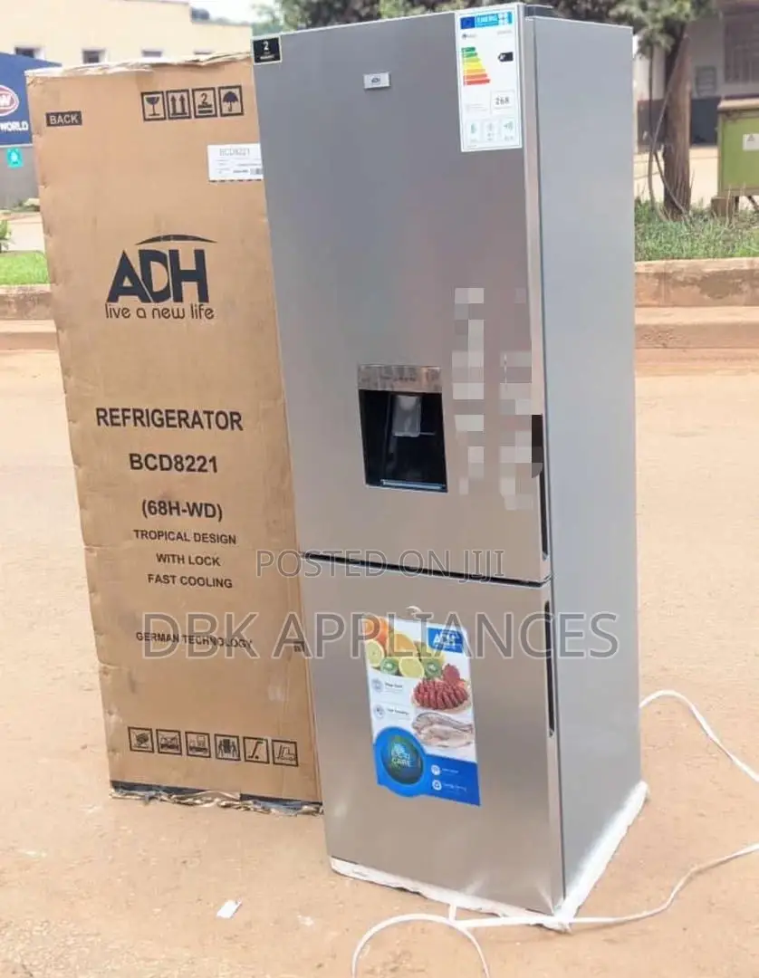 Adh 358L Double Door Fridge With a Dispenser Bottom Freezer